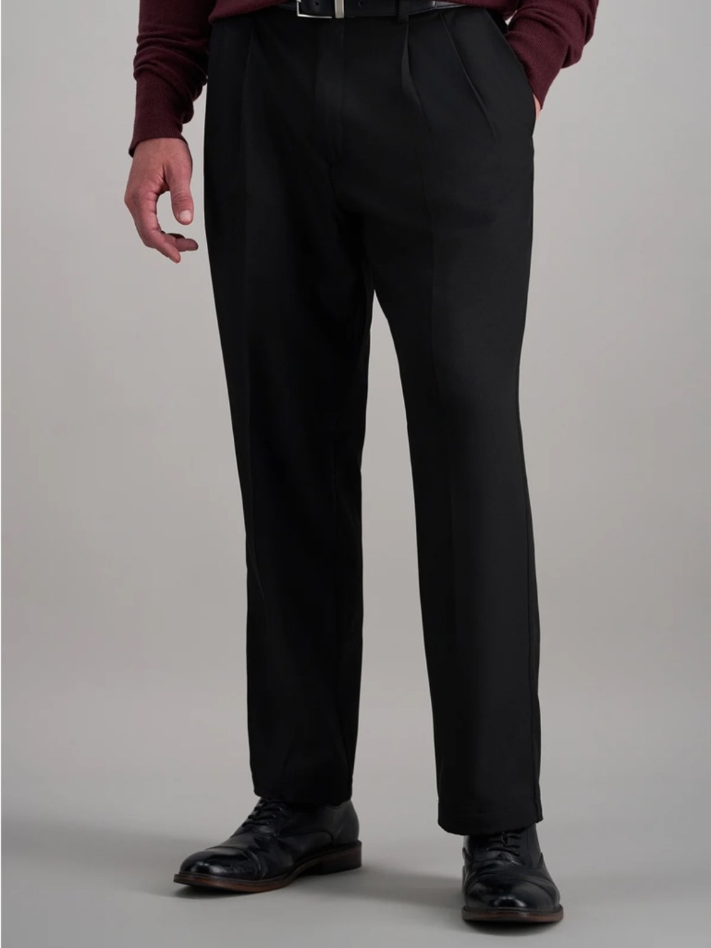 Haggar Cool18Pro Classic Fit Black Dress Pants 36x32
